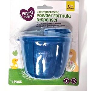 Parents Choice 3 Compartment Powder‎ Formula Dispenser Blue